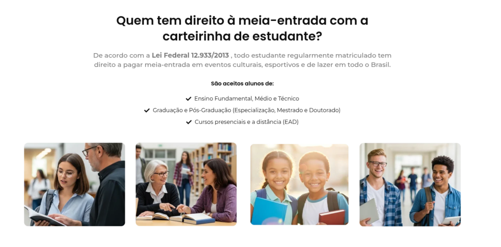 Quem tem direito à meia-entrada com a carteirinha nacional do estudante